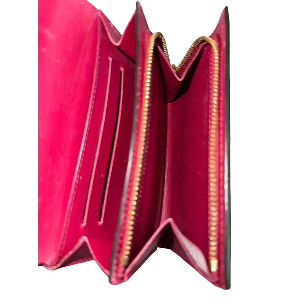 Authentic Louis Vuitton Monogram Flore Compact Wallet Fuchsia Pink Flower